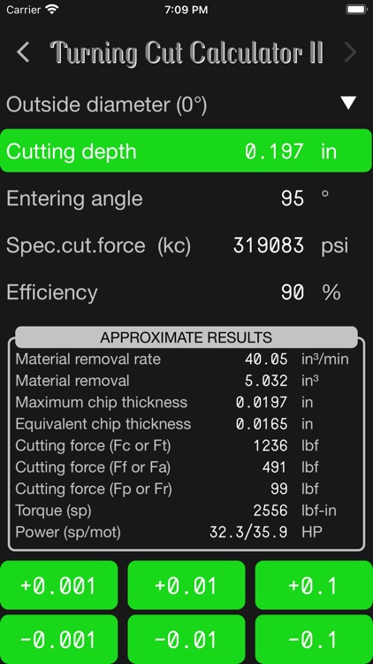 Turning Cut Calculator II screenshot-5