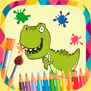 Dinosaurs paint coloring book