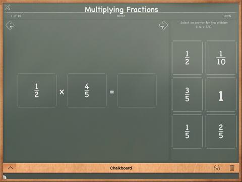 Скриншот из MathBoard Fractions