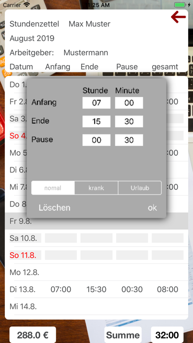 Minijob Stundenzettel screenshot 4