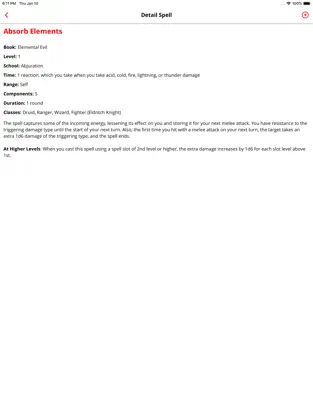 Captura de Pantalla 2 Spells List D&D 5e iphone