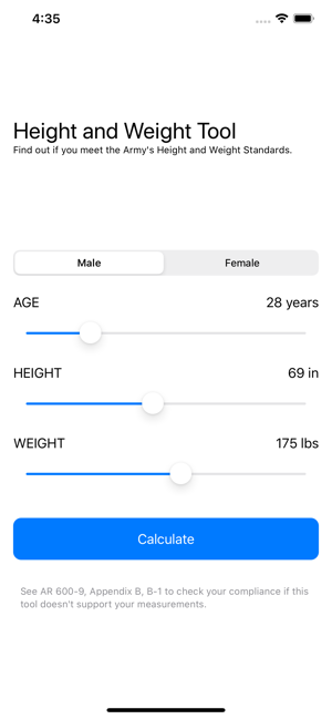 Height and Weight Tool