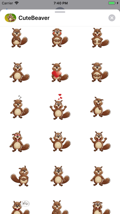 Cute Beaver Sticker screenshot 2