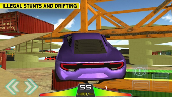 Drifting Car In Sea Port