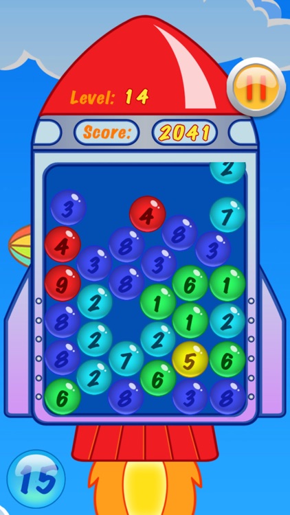 Math Number Bubble Rocket Game