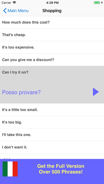 Speak Italian Phrasebook Lite