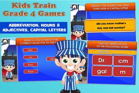 Kids Trains Fourth Grade Games screenshot 2