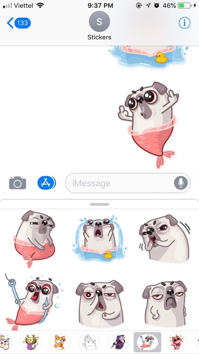 How to cancel & delete Water Pug Dog Funny Stickers from iphone & ipad 3