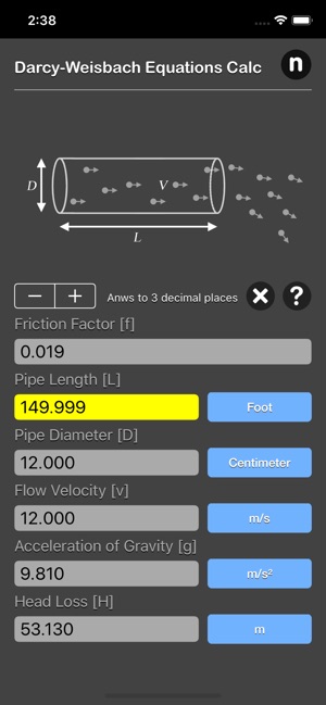 Darcy Weisbach Equations Calc(圖4)-速報App