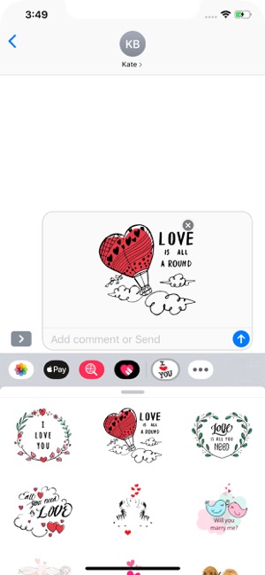 Cute Love Text Stickers Pack(圖4)-速報App