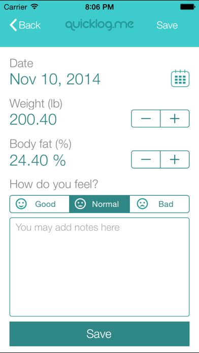 Weight Tracker QuickLog.meのおすすめ画像4