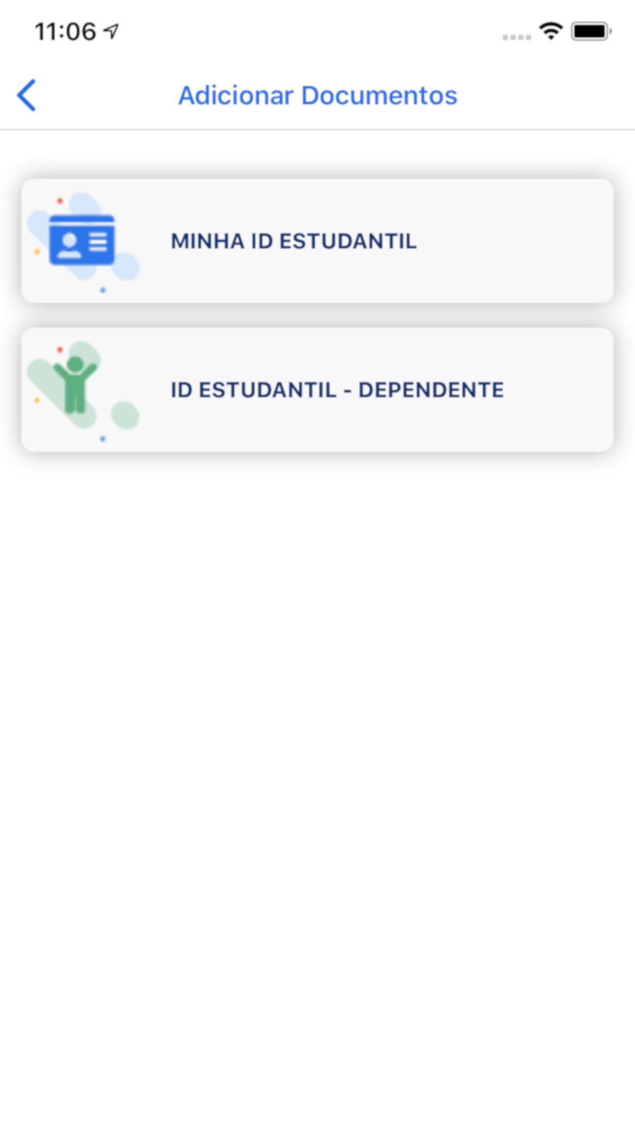 Screenshot do app ID Estudantil