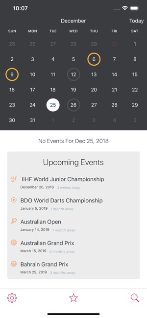 Sports Calendar