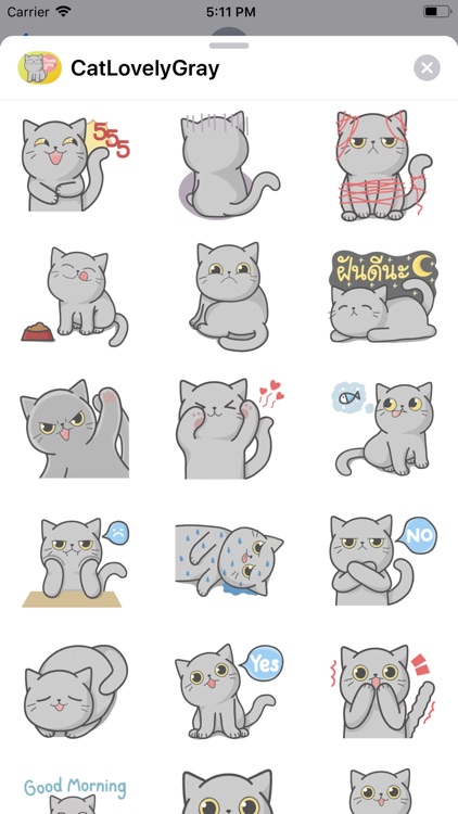 Cat Lovely Gray Sticker
