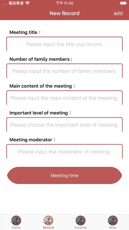 Daily Family Meetings Record