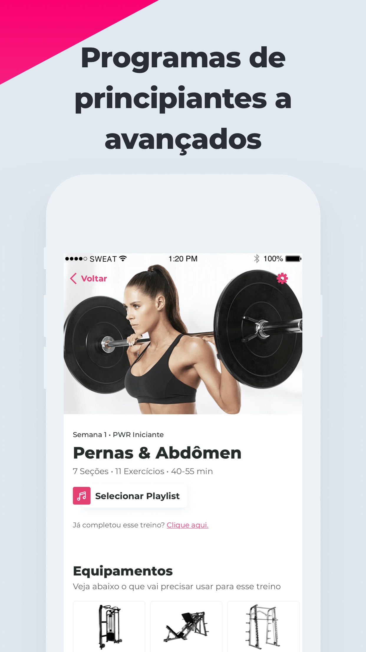 Screenshot do app SWEAT: Fitness Kayla Itsines