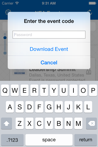 NEA Events Directory screenshot 2
