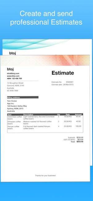 Job Estimate Maker - Invoice +