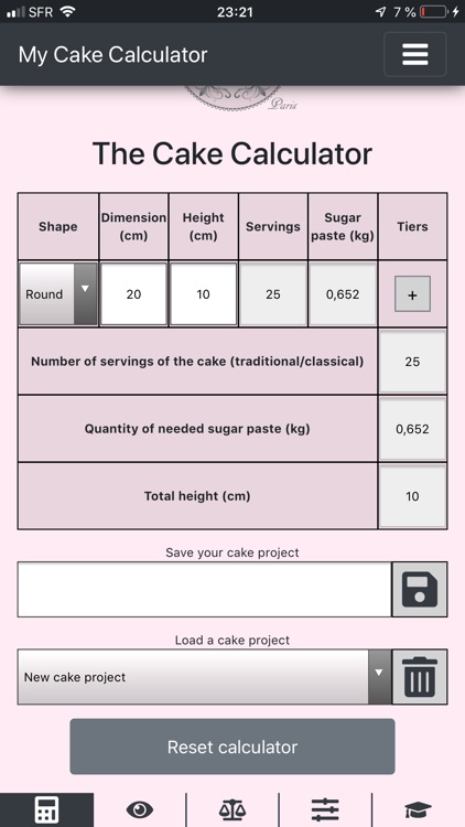 My Cake Calculator