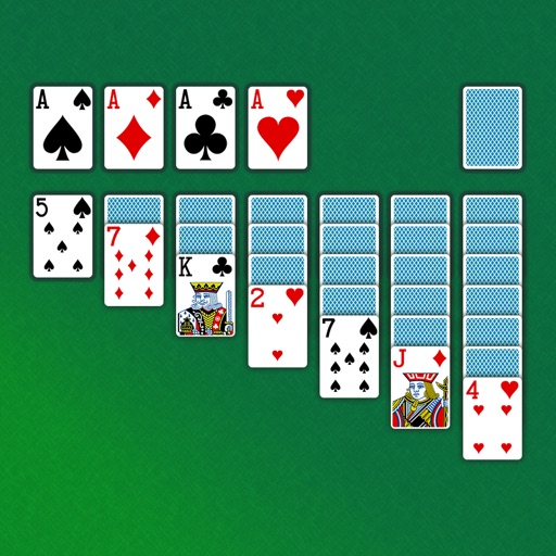 green felt klondike single card solitaire