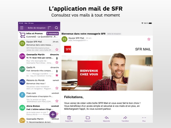 SFR Mail iPad captures décran