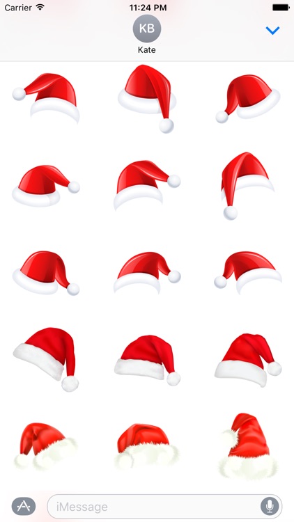 Santa Hat and Beard Stickers