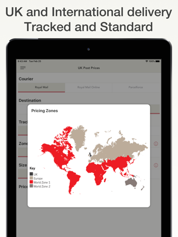 UK Post Prices - náhled