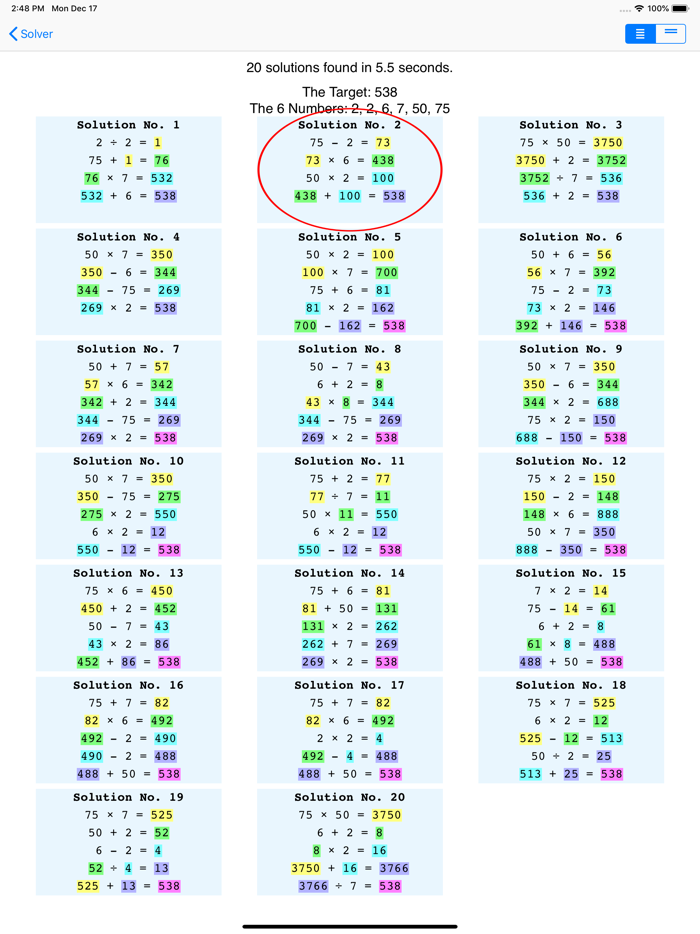 Countdown Game  Solver