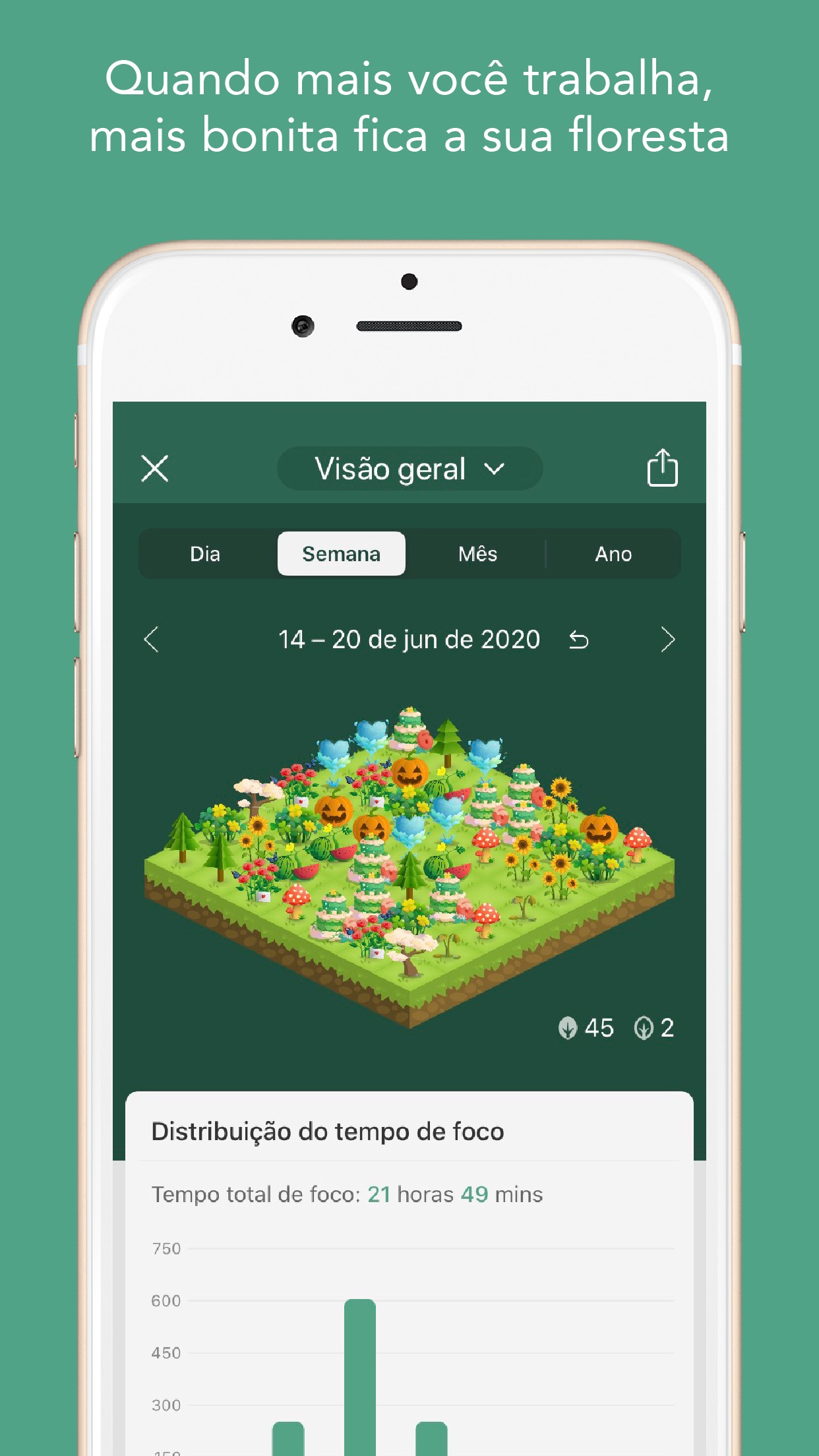 Screenshot do app Forest - Mantenha o foco