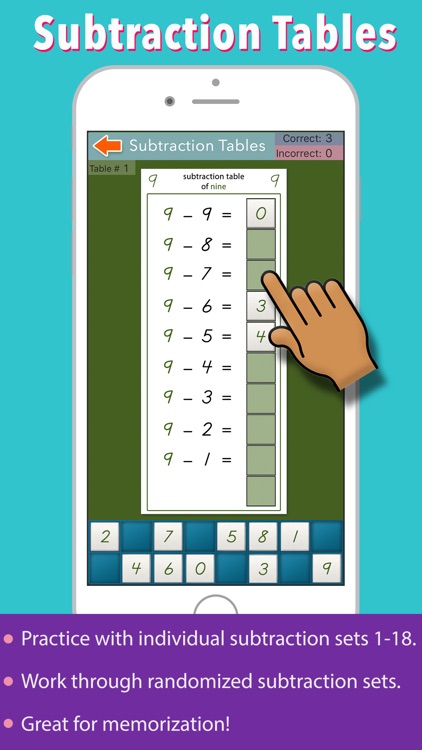 Montessori Subtraction Tables screenshot-0