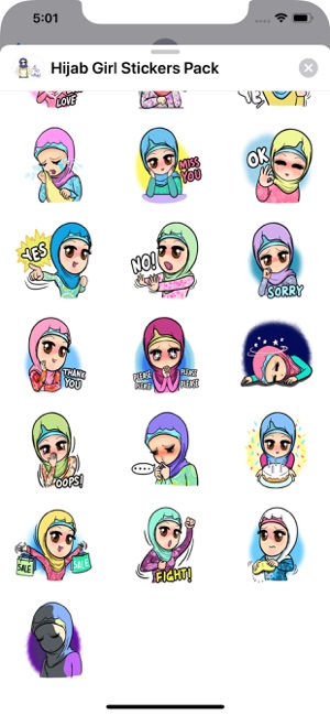 Hijab Girl Stickers Pack(圖7)-速報App