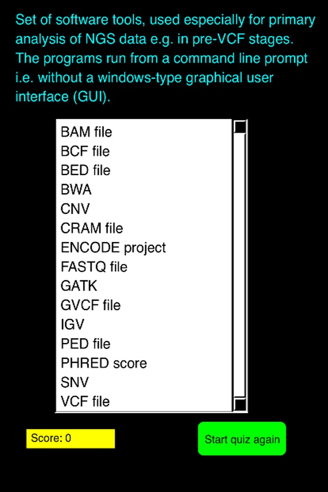 Clinical Genomics Quiz screenshot 2