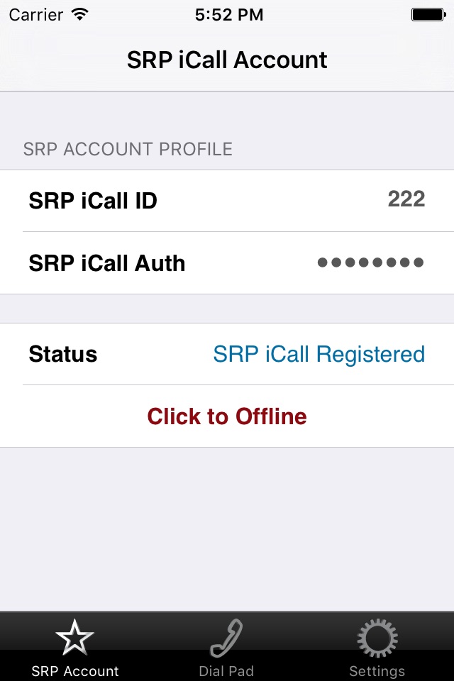 SRP iCall screenshot 2