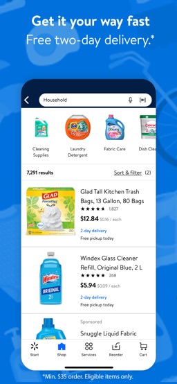 Walmart app screenshot