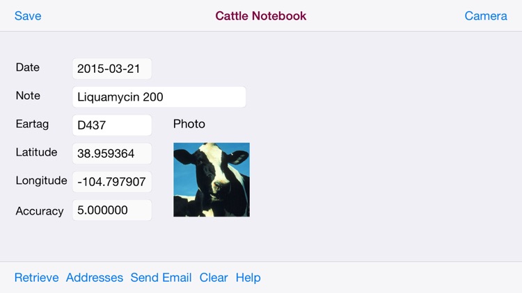 Cattle Notebook for iPhone