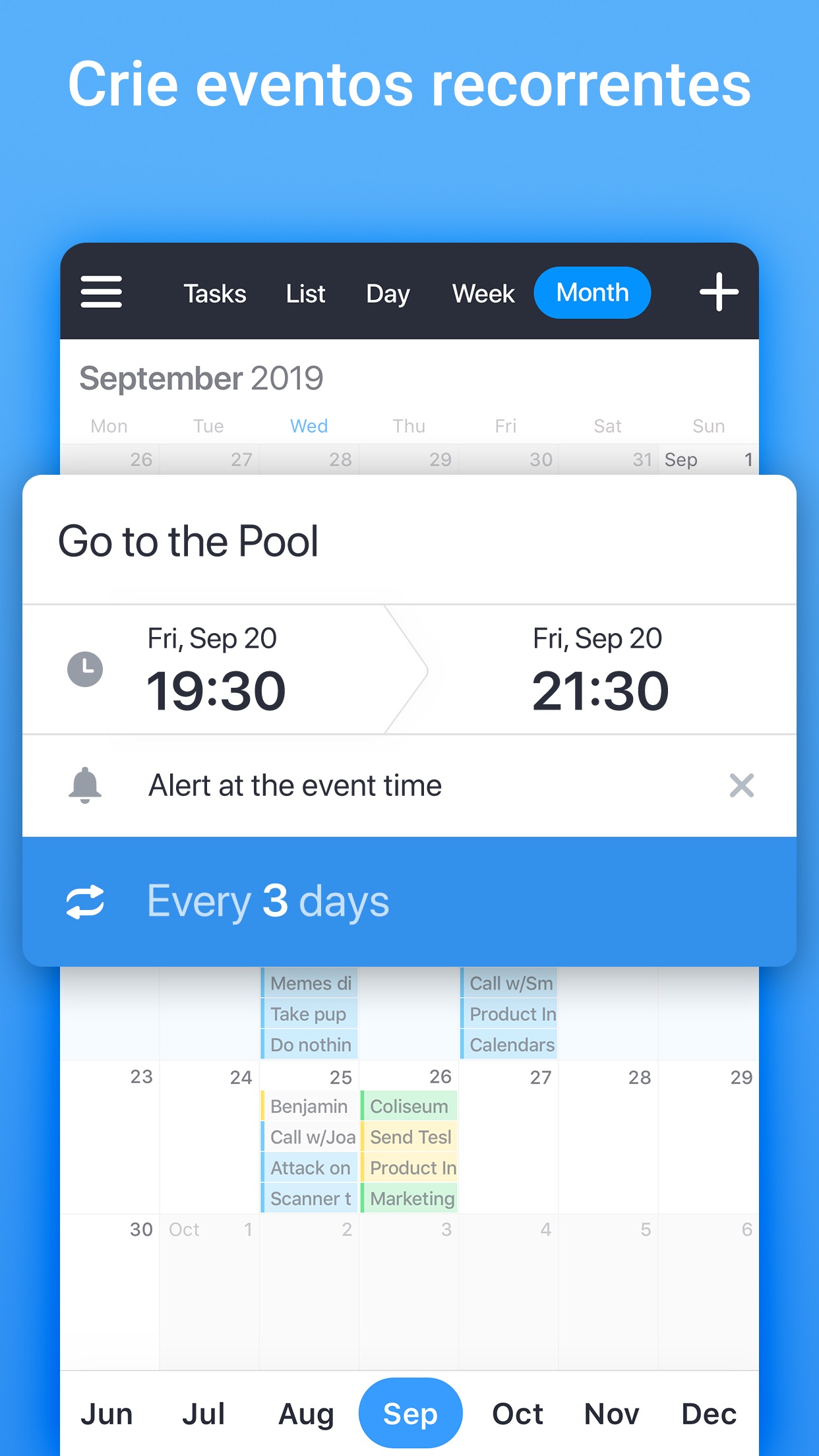 Screenshot do app Calendario: Agenda e Tarefas