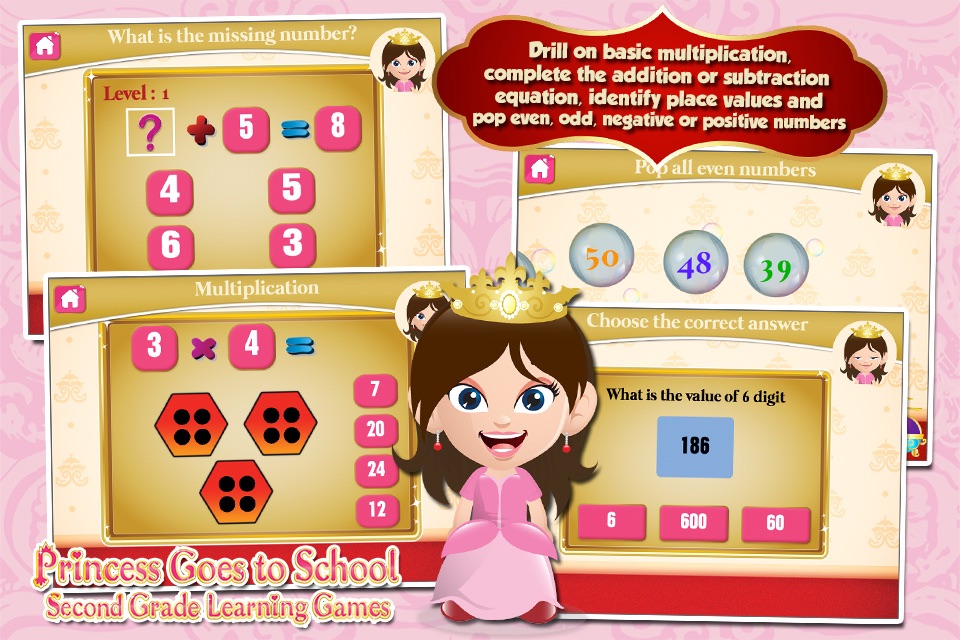 Princess Grade 2 School Games screenshot 2