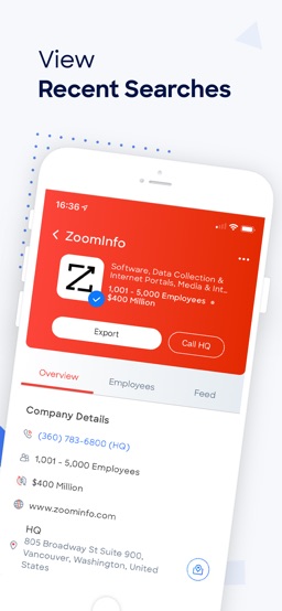 ZoomInfo app screenshot