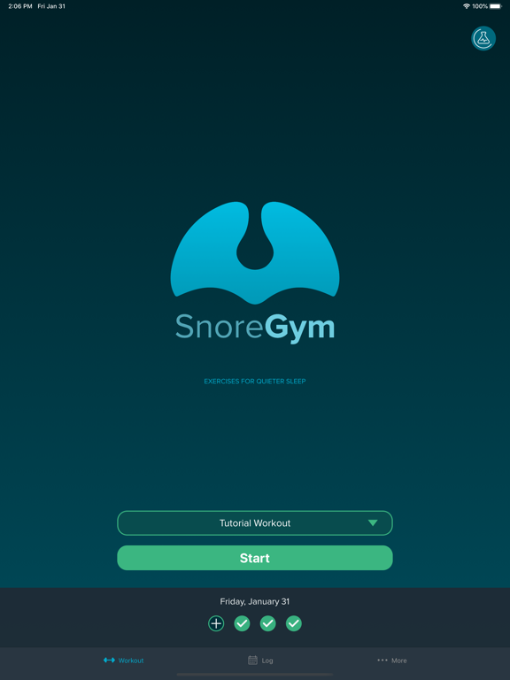 SnoreGym : Verminder snurken iPad app afbeelding 1