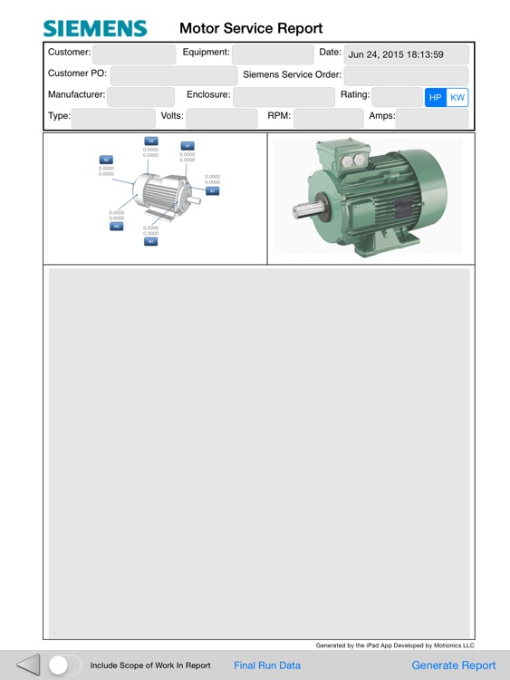 Motor Vibration Test by Motionics LLC