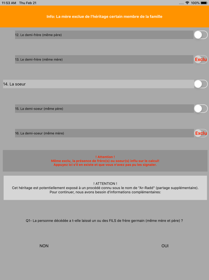 Calcul de lhéritage