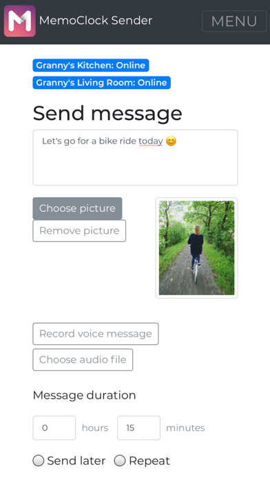 MemoClock with voice messages screenshot 2