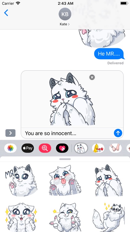 SnowBall Cat Stickers