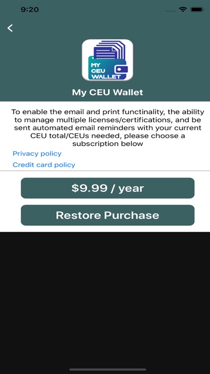 My CEU Wallet