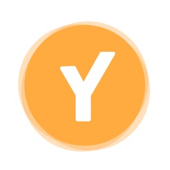orange circle with a white "Y" in the middle