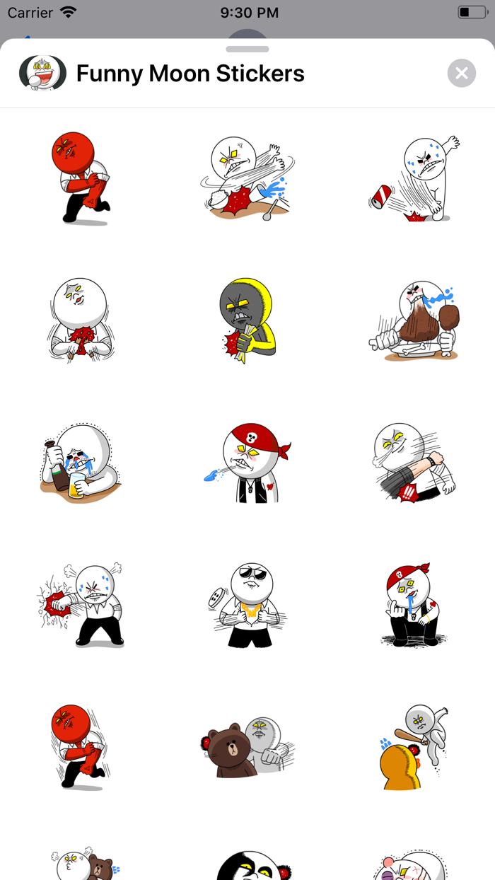 Funny Moon Stickers