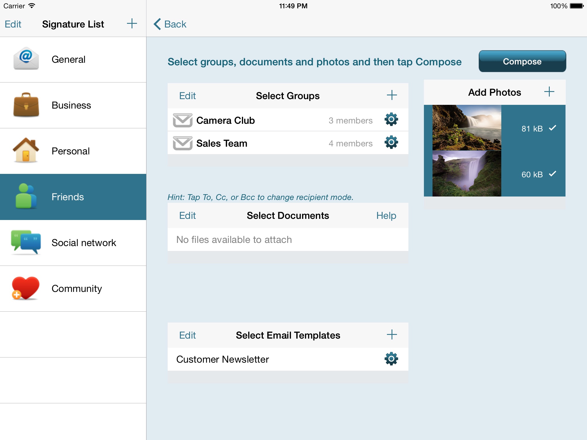Email Signature iPad Edition screenshot 3