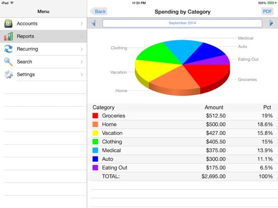 Accounts 2 Lite - Checkbook screenshot