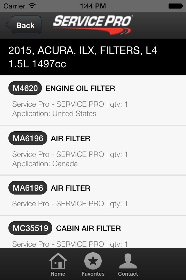 Service Pro Filters and Wipers screenshot 3