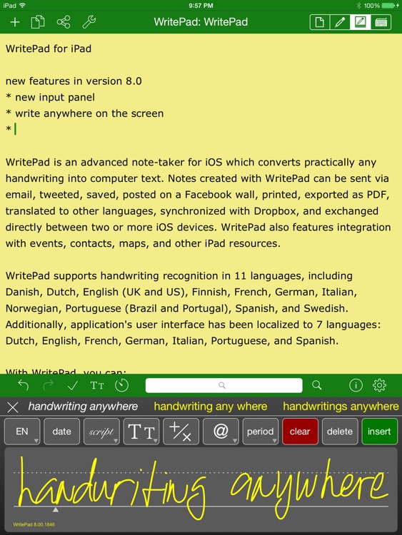 WritePad I Handwriting to Text screenshot-0